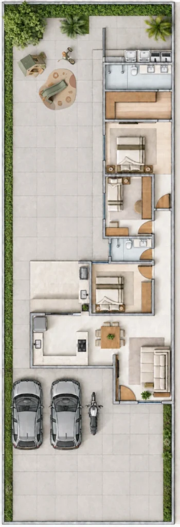 Residência Villa Segura — Planta humanizada ilustrativa, sem escala